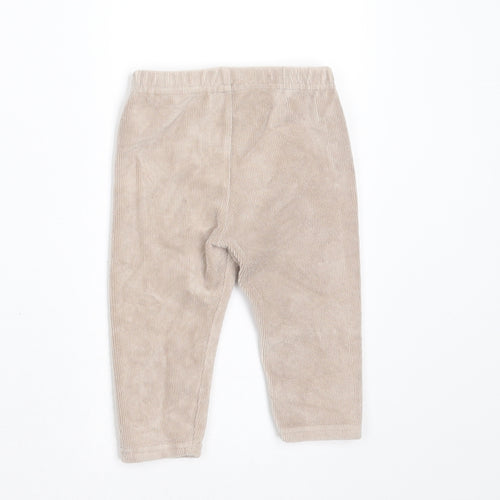 Preworn Baby Beige  Cotton  Trousers Size 9 Months   - leggings