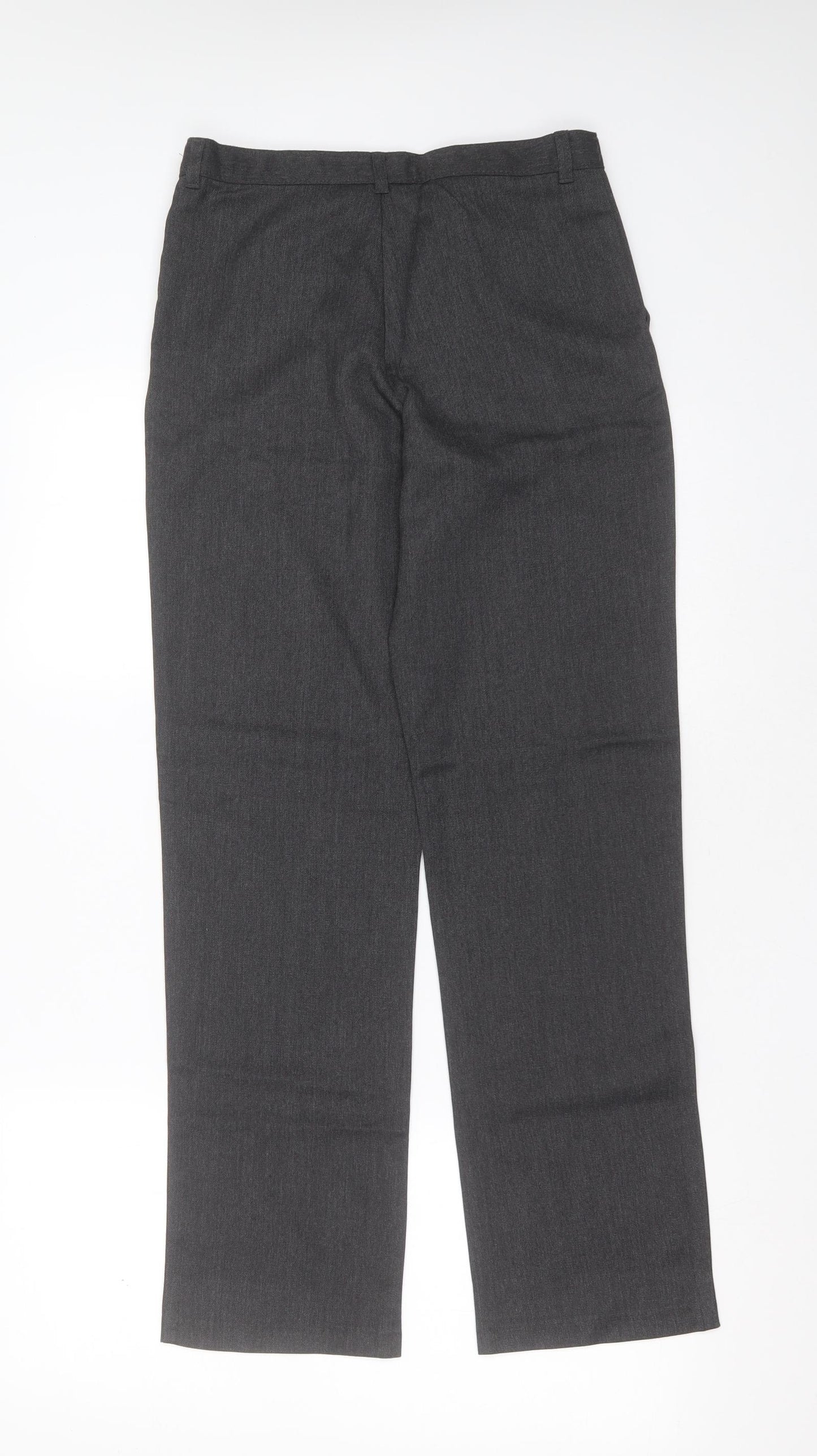 George Boys Grey  Polyester  Trousers Size 11-12 Years  Regular Zip - school