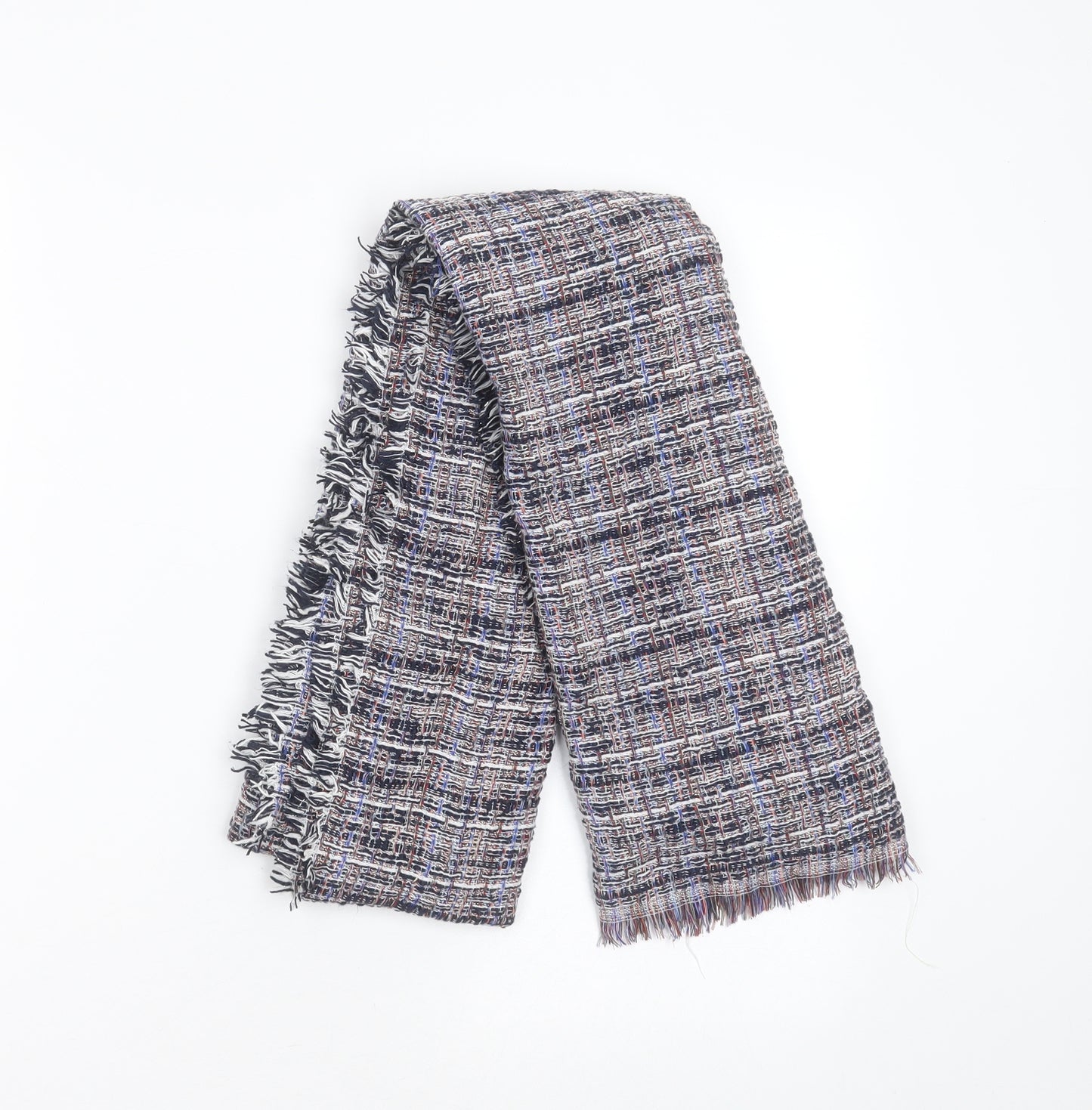 Preworn Womens Blue Check Polyester  Shawl/Wrap