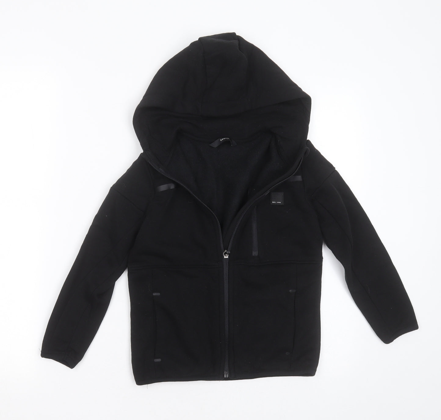 George Boys Black  Cotton Full Zip Hoodie Size 6-7 Years  Zip