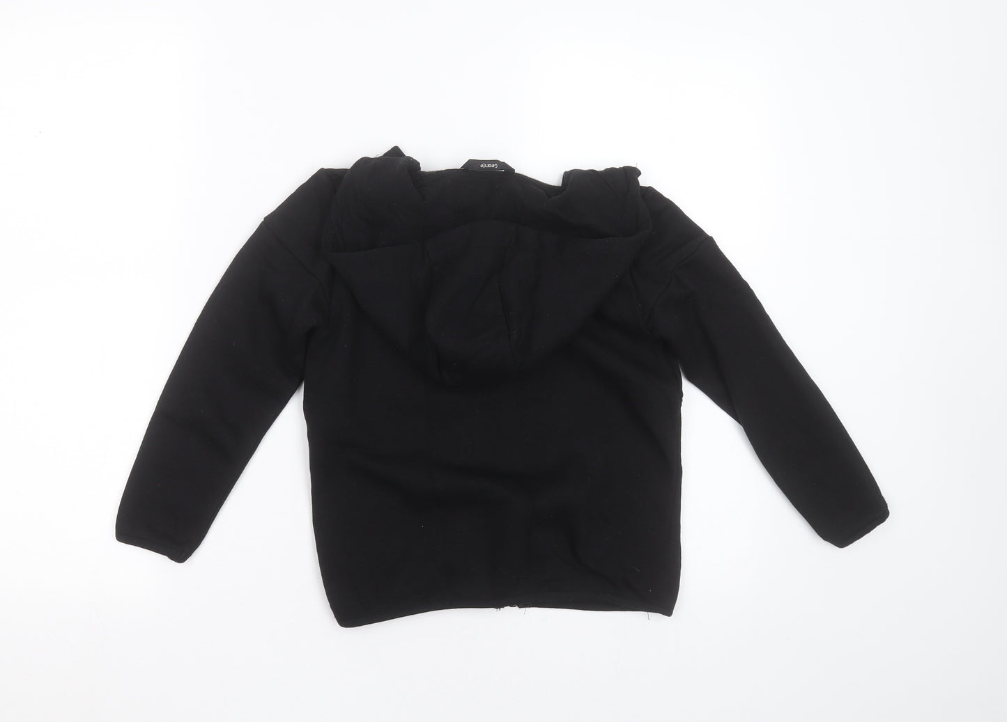 George Boys Black  Cotton Full Zip Hoodie Size 6-7 Years  Zip
