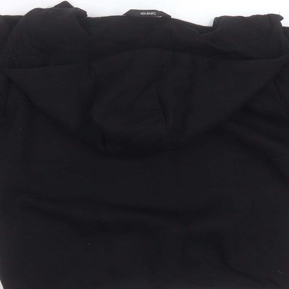 George Boys Black  Cotton Full Zip Hoodie Size 6-7 Years  Zip