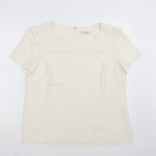 Oasis Womens Ivory  Polyester Basic Blouse Size 16 Round Neck