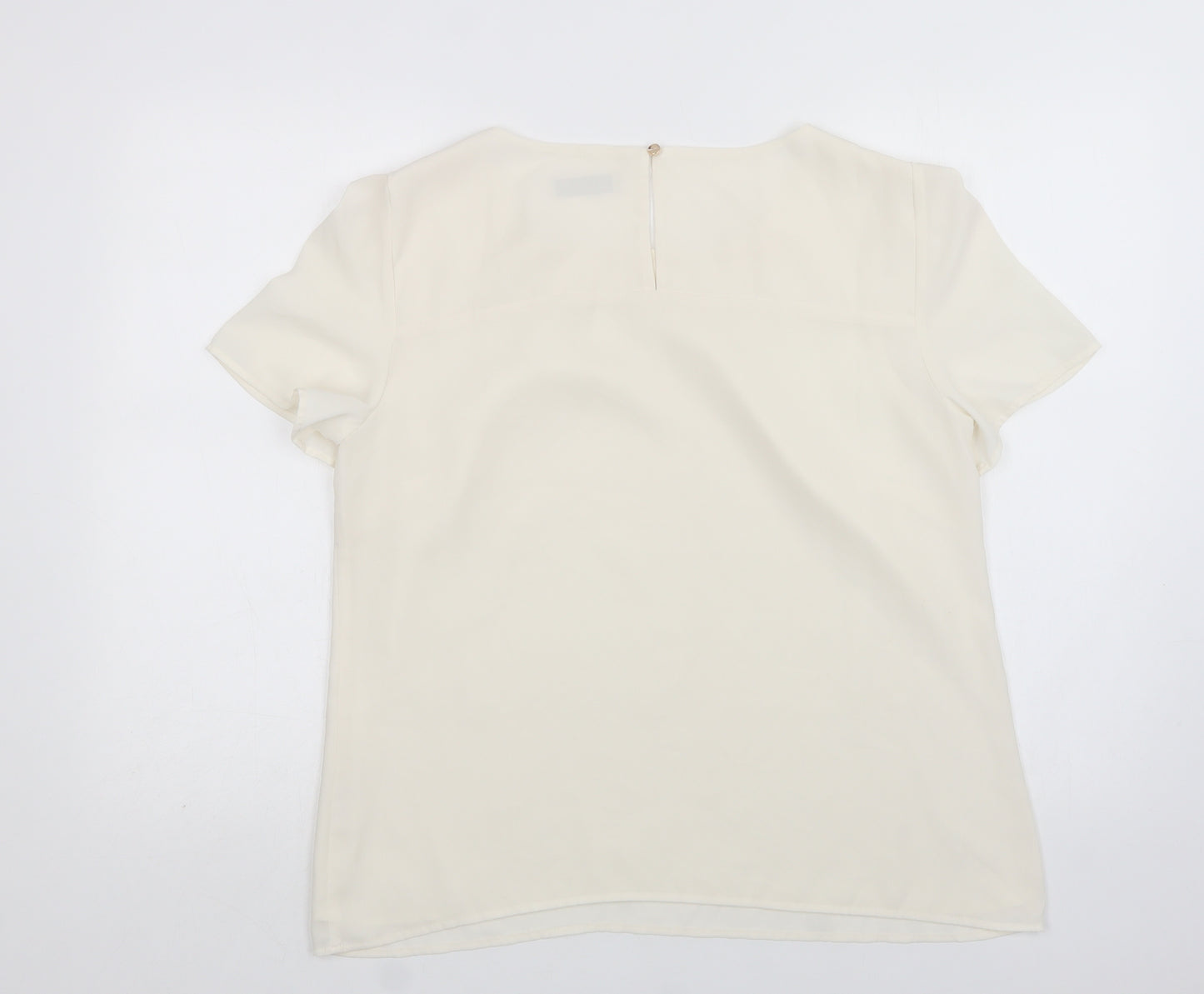 Oasis Womens Ivory  Polyester Basic Blouse Size 16 Round Neck
