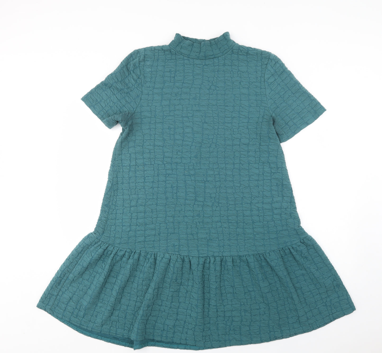 Zara Womens Green  Polyester A-Line  Size M  Mock Neck