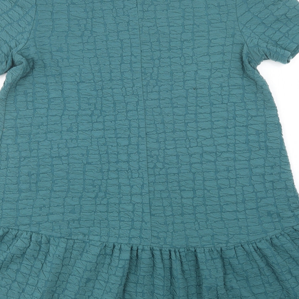 Zara Womens Green  Polyester A-Line  Size M  Mock Neck