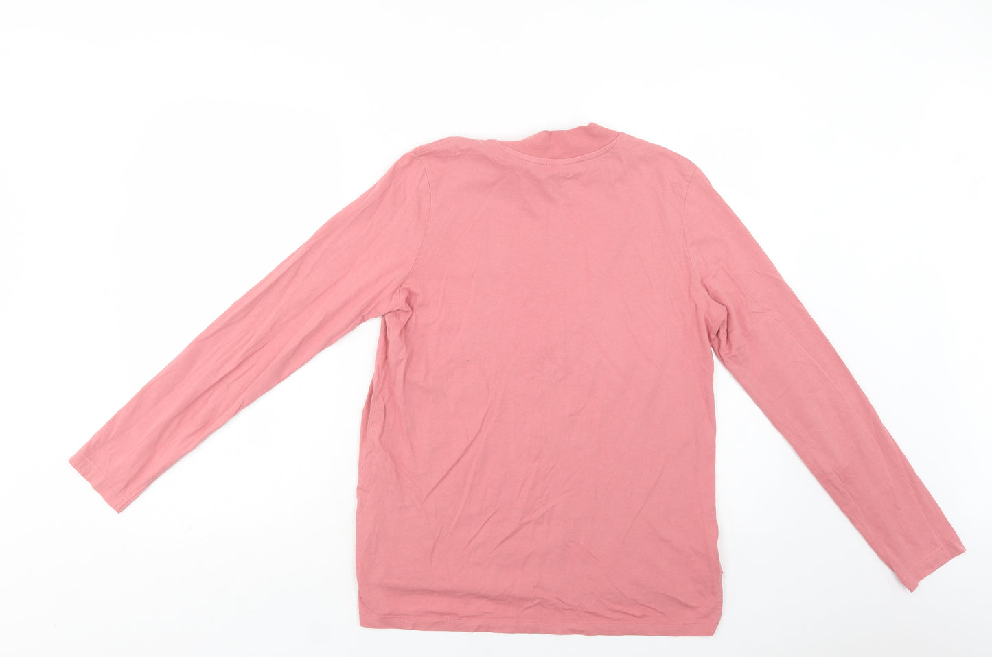 NEXT Womens Pink  Cotton Basic Blouse Size 12 Mock Neck