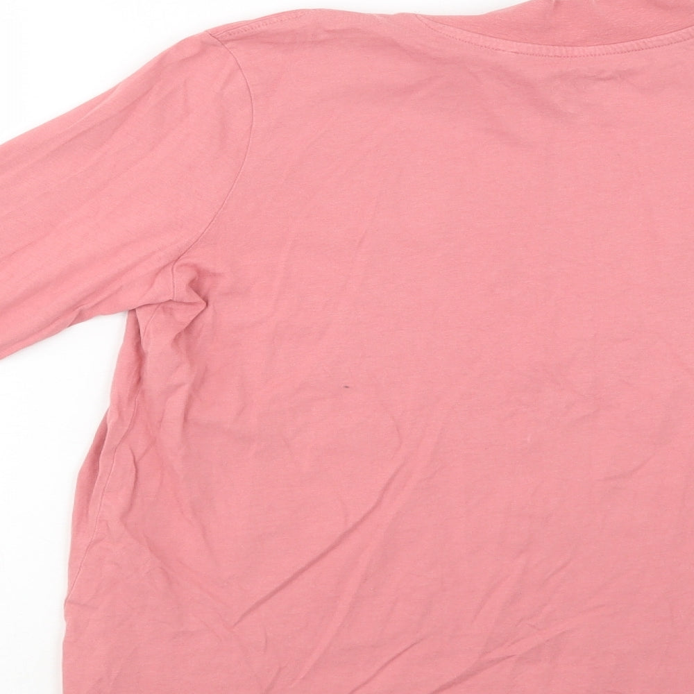 NEXT Womens Pink  Cotton Basic Blouse Size 12 Mock Neck