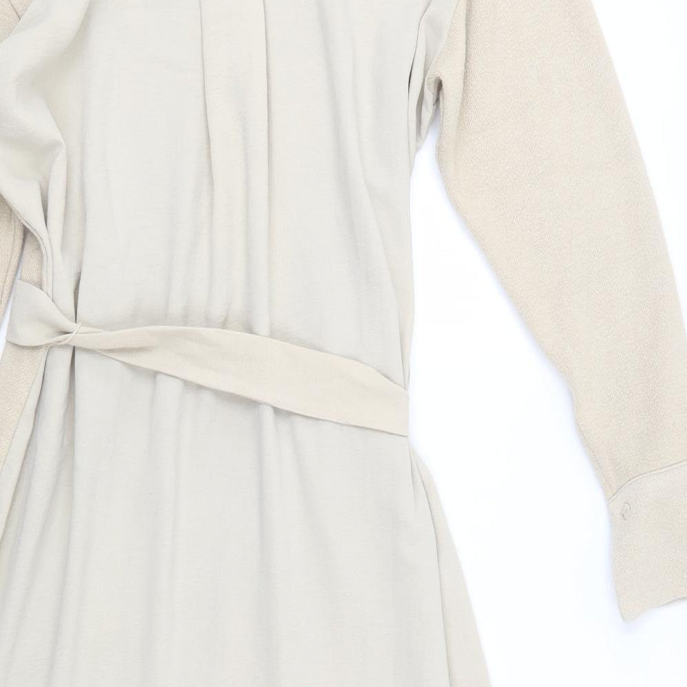 Zara Womens Beige  Viscose Jumper Dress  Size M  Round Neck