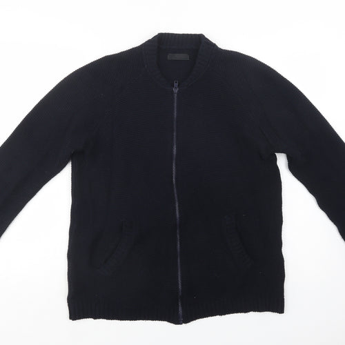 ASOS Mens Blue Collared  Cotton Full Zip Jumper Size L