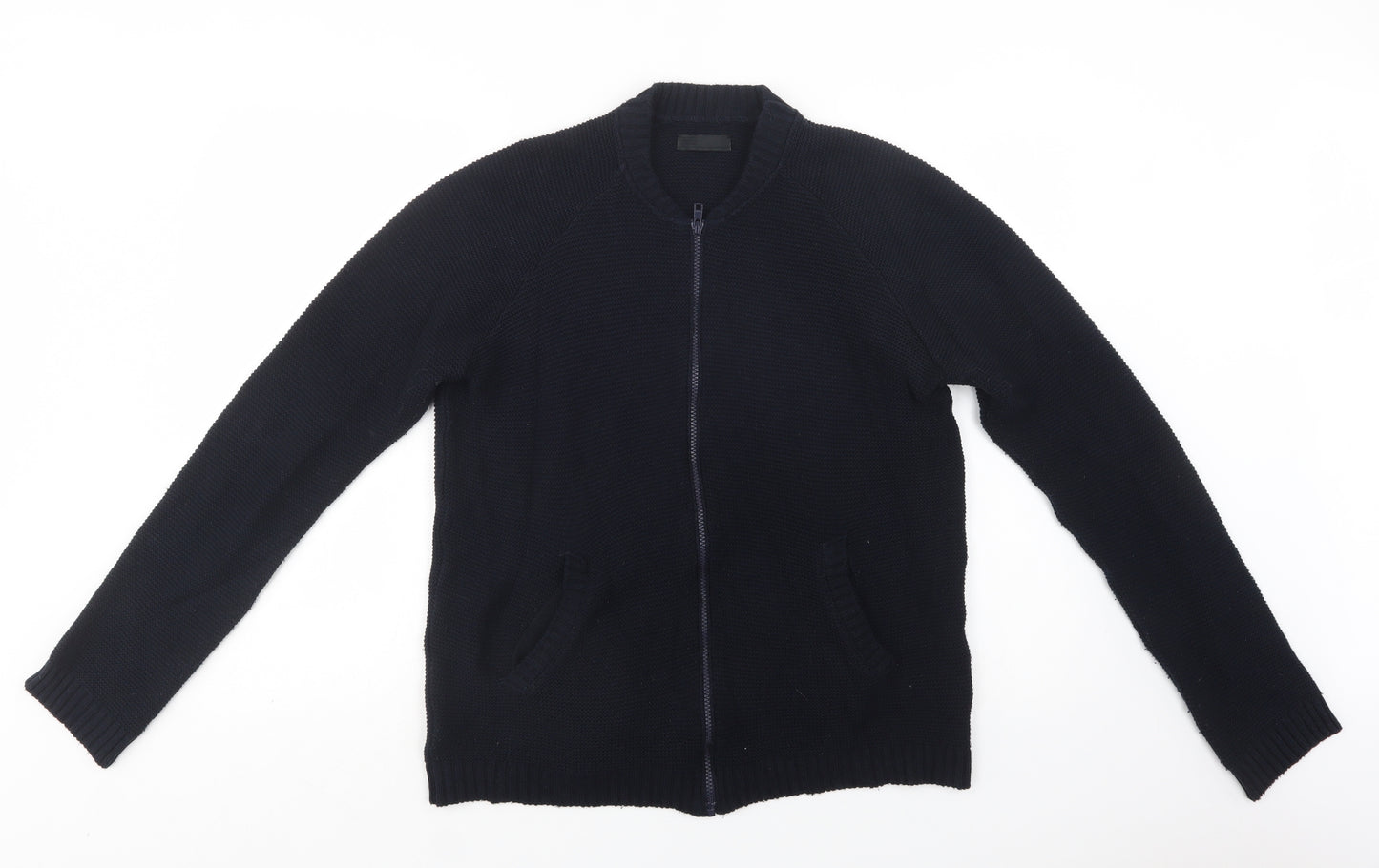 ASOS Mens Blue Collared  Cotton Full Zip Jumper Size L