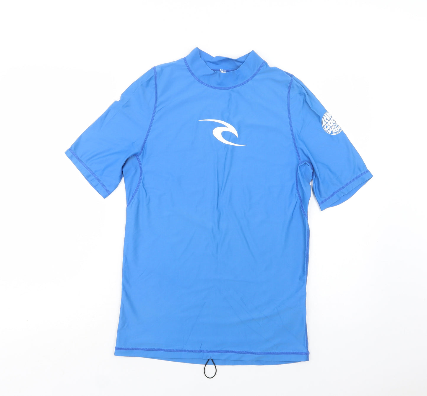 RIP CURL Womens Blue  Polyamide Basic T-Shirt Size 16 Mock Neck