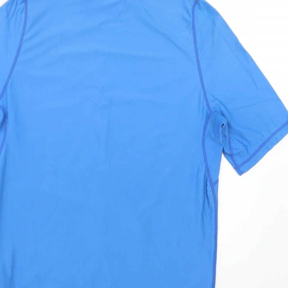 RIP CURL Womens Blue  Polyamide Basic T-Shirt Size 16 Mock Neck