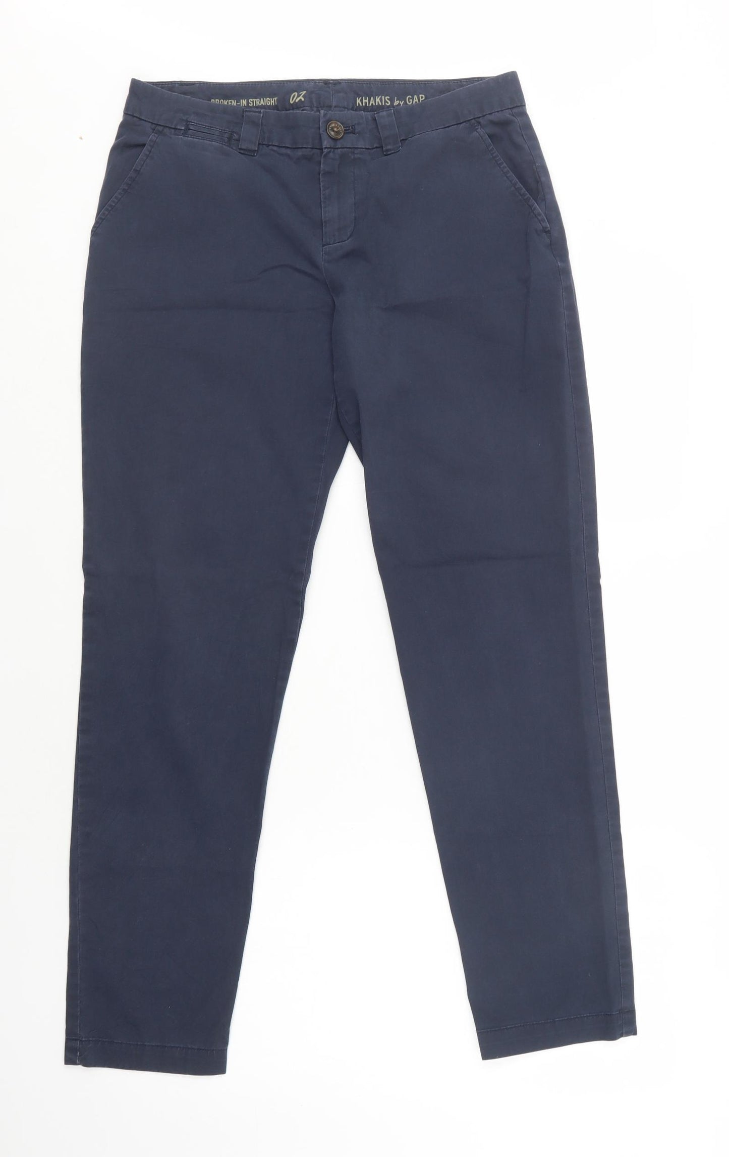 Gap Womens Blue  Cotton Chino Trousers Size 30 L30 in Regular Button