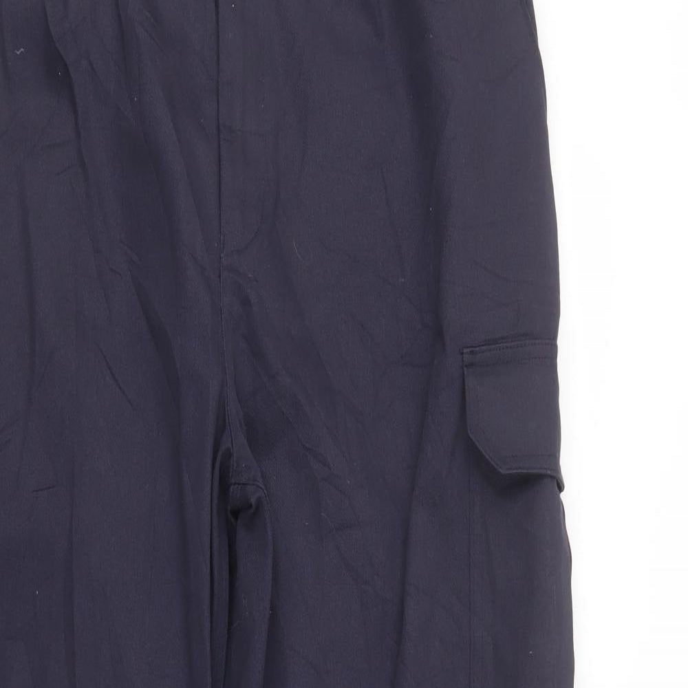 Benchmark Mens Blue  Polyester Cargo Trousers Size 38 L34 in Regular Button - Work Wear