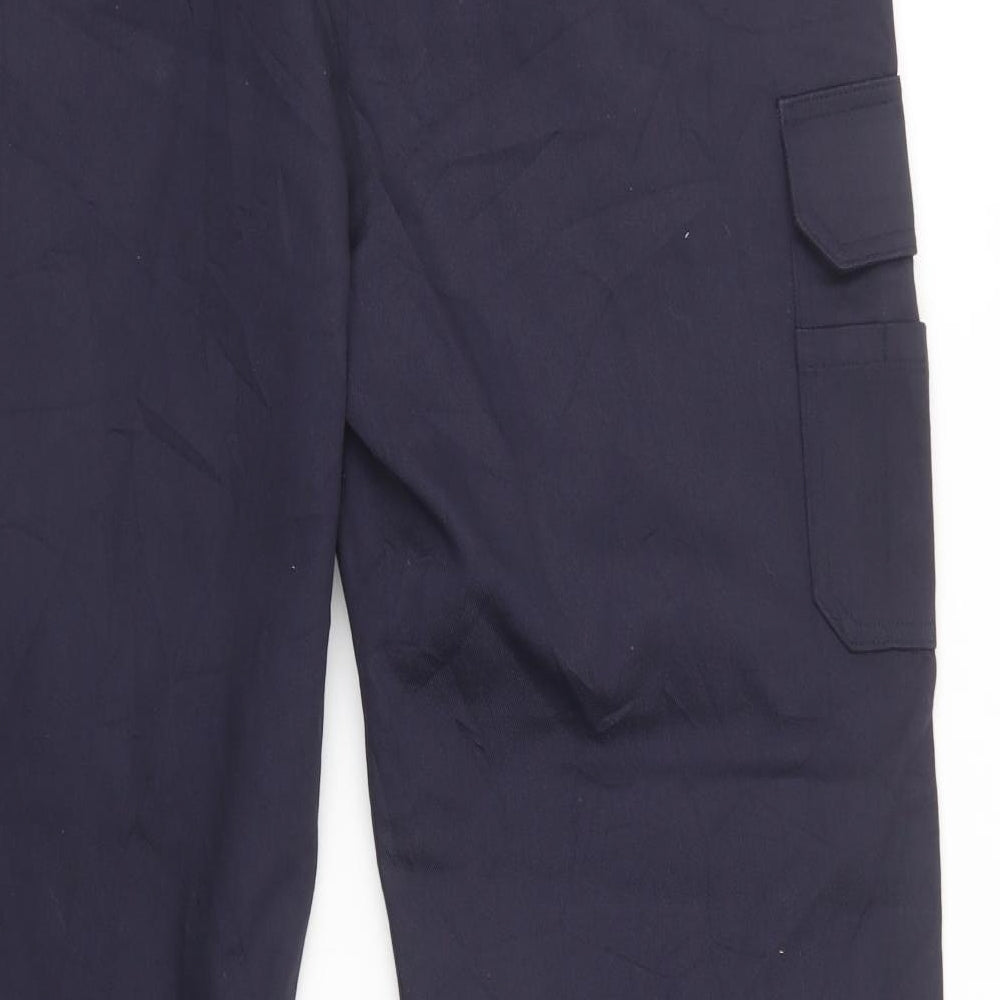 Benchmark Mens Blue  Polyester Cargo Trousers Size 38 L34 in Regular Button - Work Wear