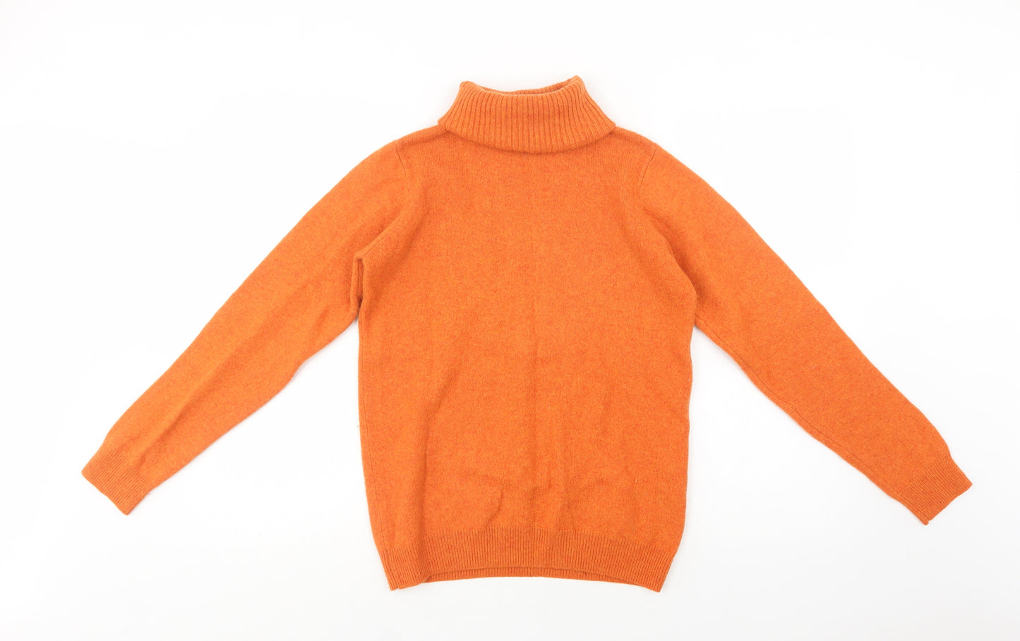 Woolovers Womens Orange Roll Neck  Wool Pullover Jumper Size S