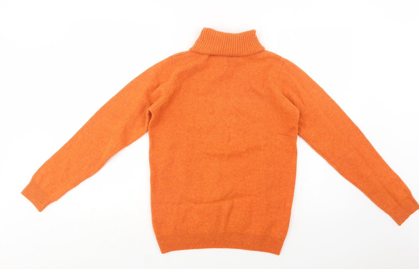 Woolovers Womens Orange Roll Neck  Wool Pullover Jumper Size S
