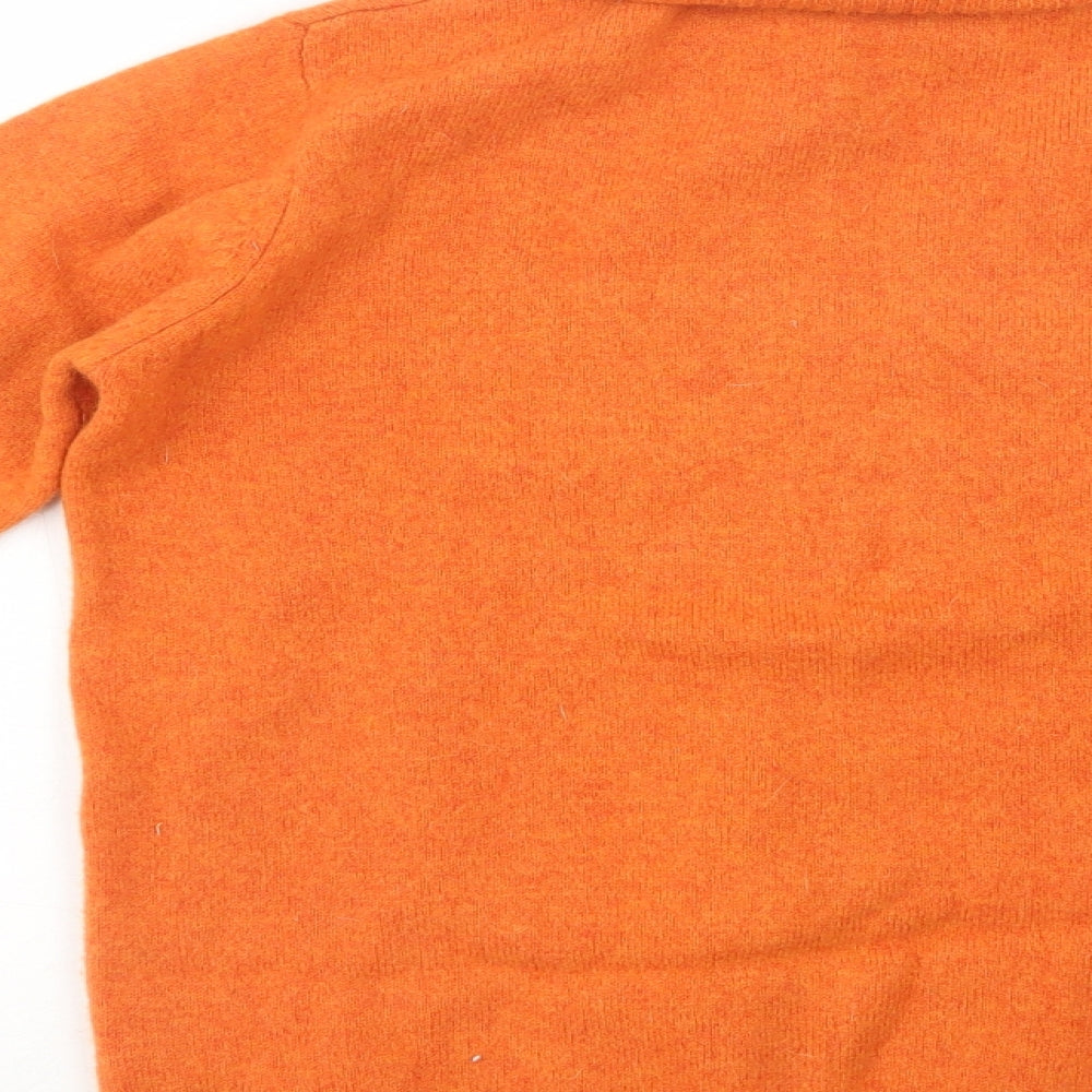 Woolovers Womens Orange Roll Neck  Wool Pullover Jumper Size S