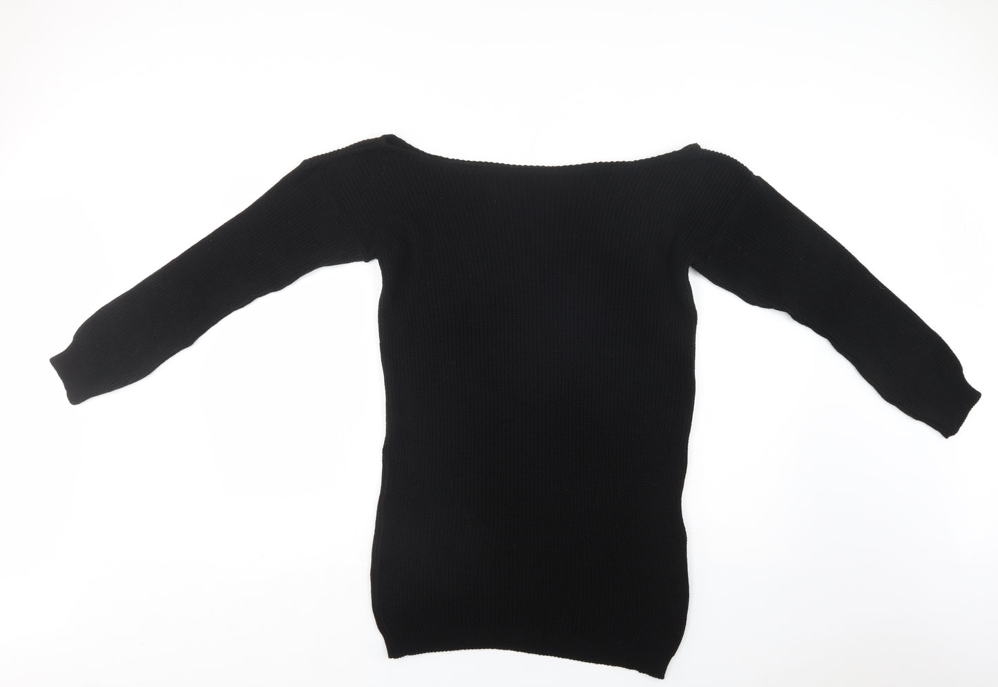PRETTYLITTLETHING Womens Black  Acrylic Jumper Dress  Size S  Off the Shoulder
