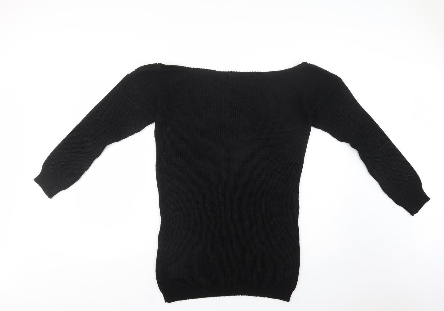 PRETTYLITTLETHING Womens Black  Acrylic Jumper Dress  Size S  Off the Shoulder