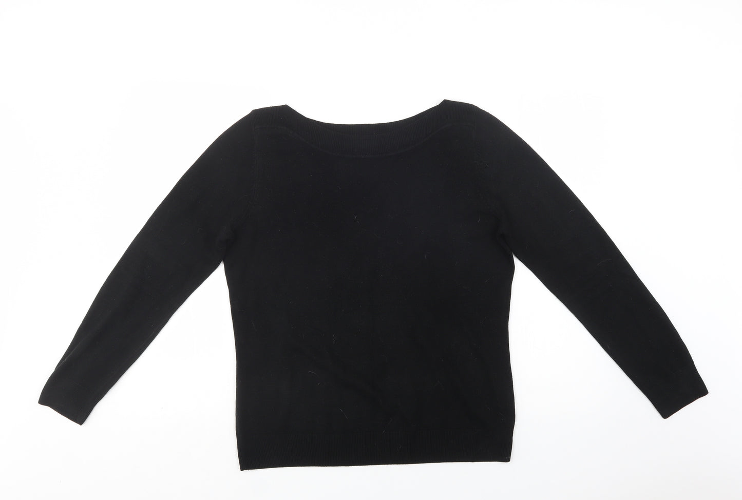 F&F Womens Black Boat Neck  Acrylic Pullover Jumper Size 16