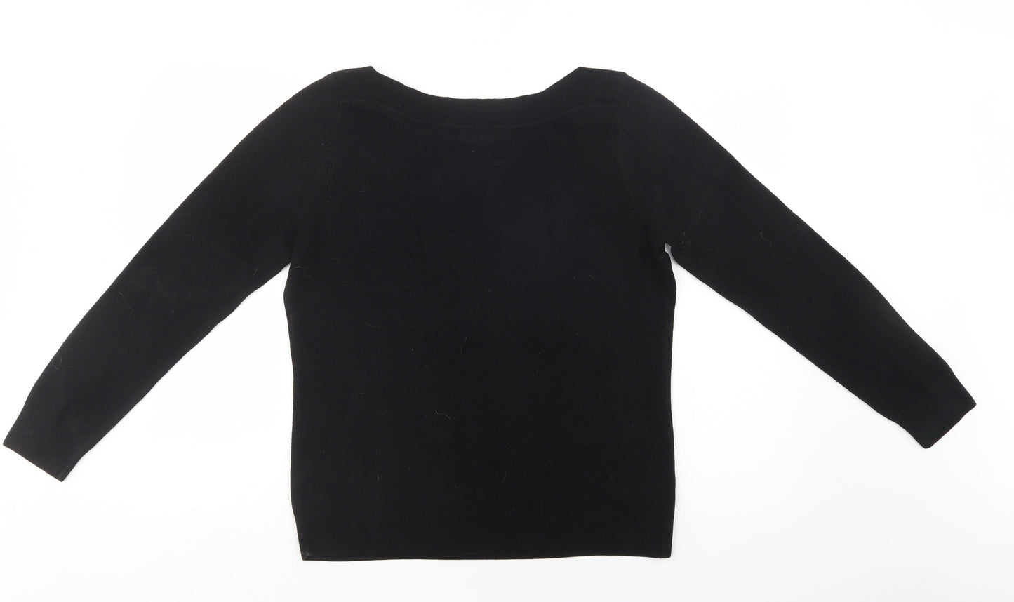 F&F Womens Black Boat Neck  Acrylic Pullover Jumper Size 16