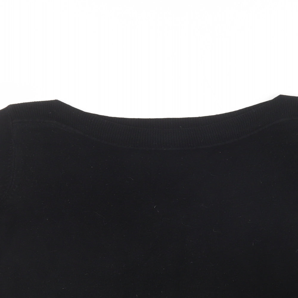 F&F Womens Black Boat Neck  Acrylic Pullover Jumper Size 16