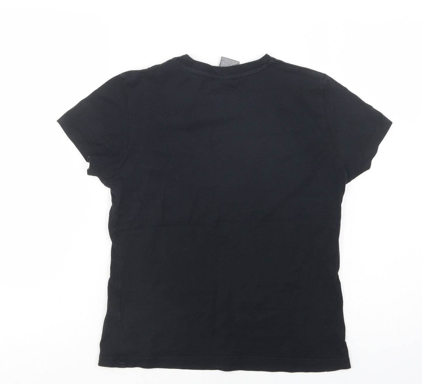 Nike Womens Black  Cotton Basic T-Shirt Size 12 Crew Neck