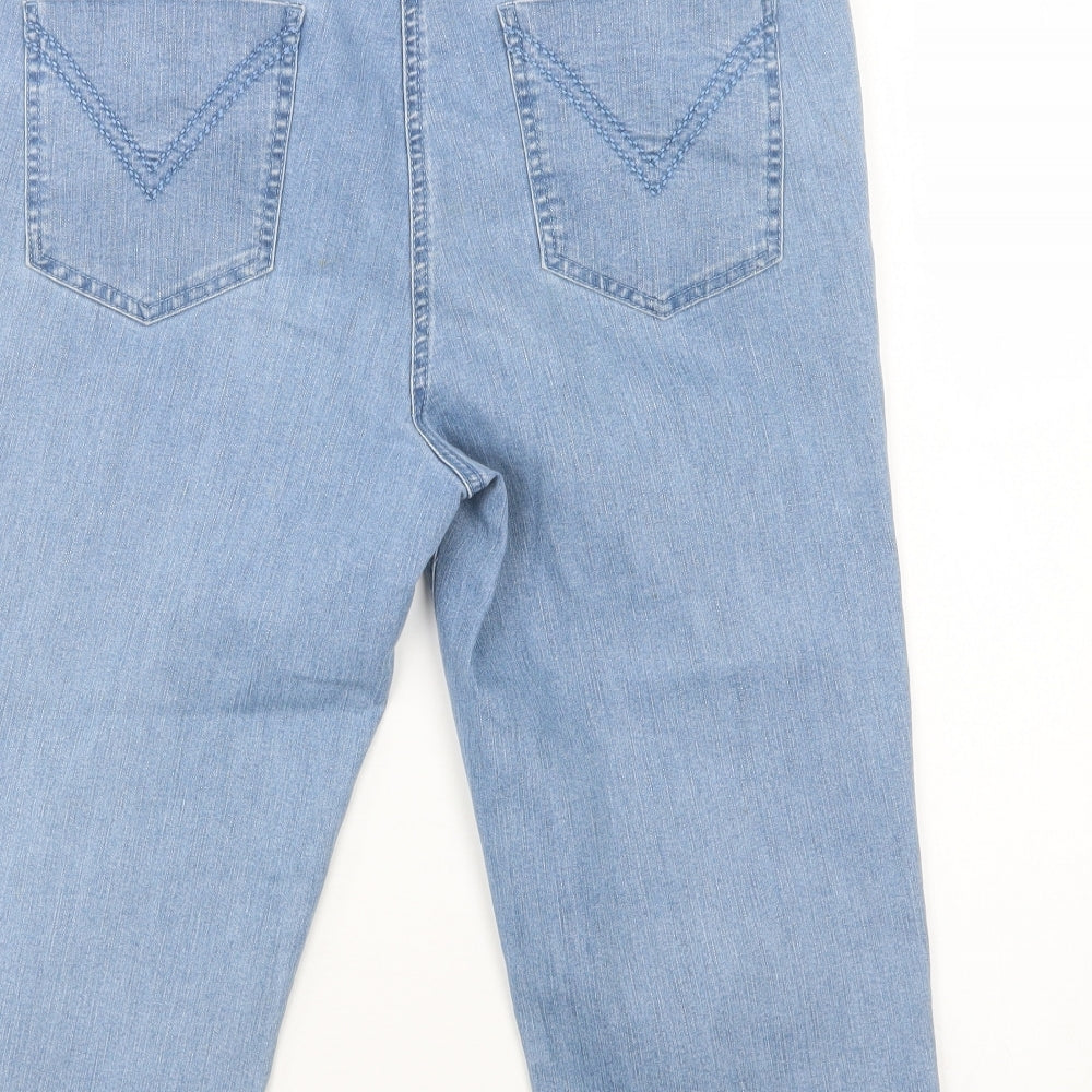 CC Petite Womens Blue  Cotton Cropped Jeans Size 14 L21 in Regular Button