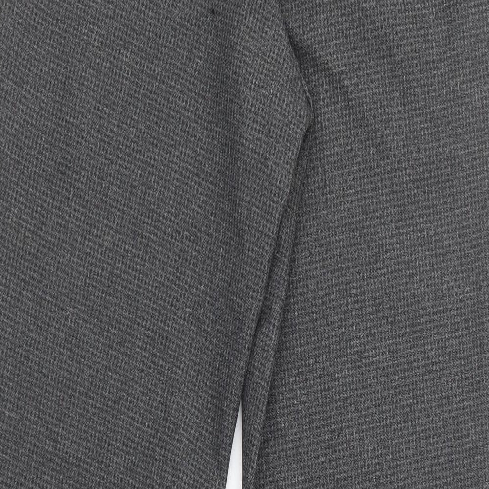 F&F Mens Grey Houndstooth Polyester Dress Pants Trousers Size 32 L33 in Regular Button
