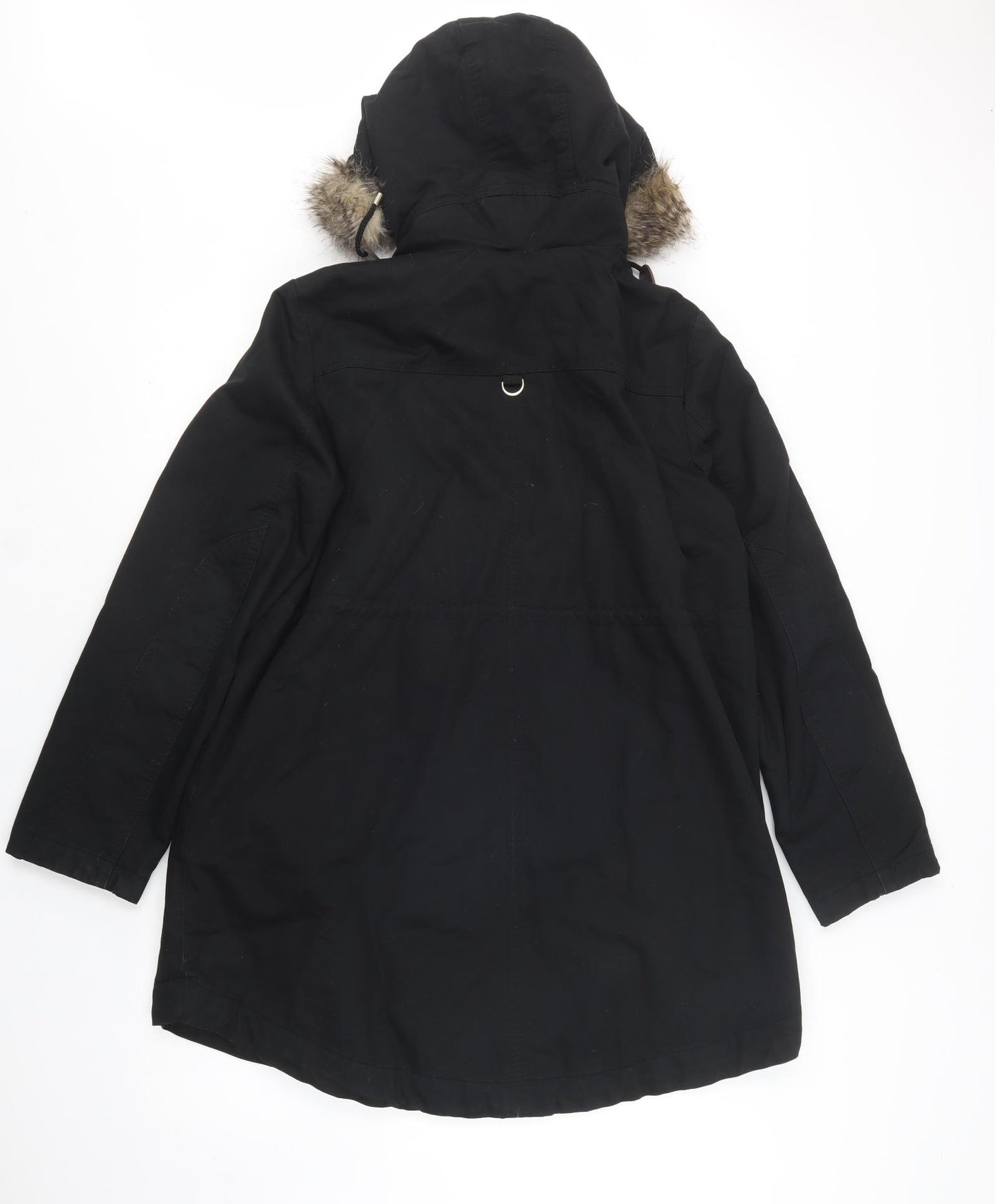 H&M Womens Black   Parka Jacket Size M  Zip