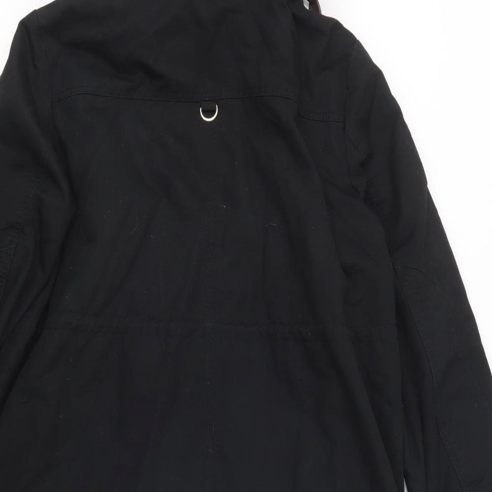 H&M Womens Black   Parka Jacket Size M  Zip