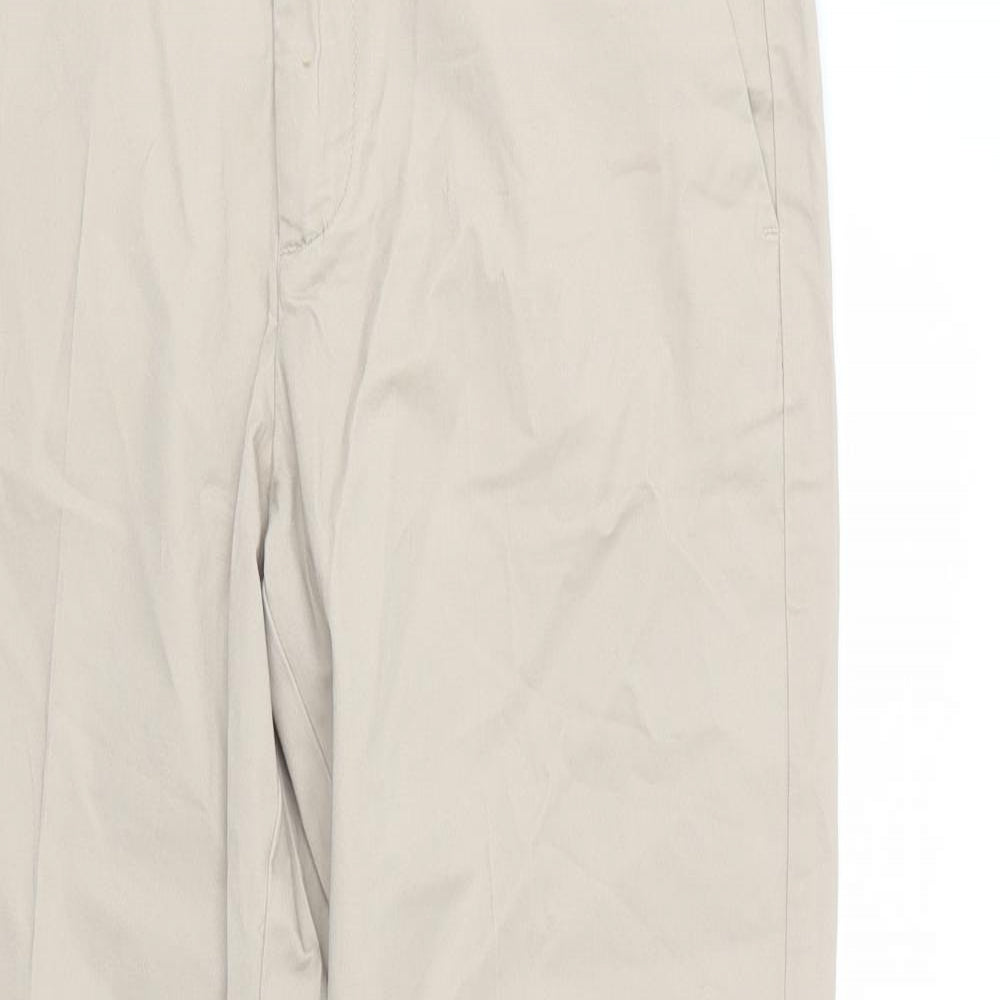 TU Mens Beige  Cotton Chino Trousers Size 34 L32 in Regular Button