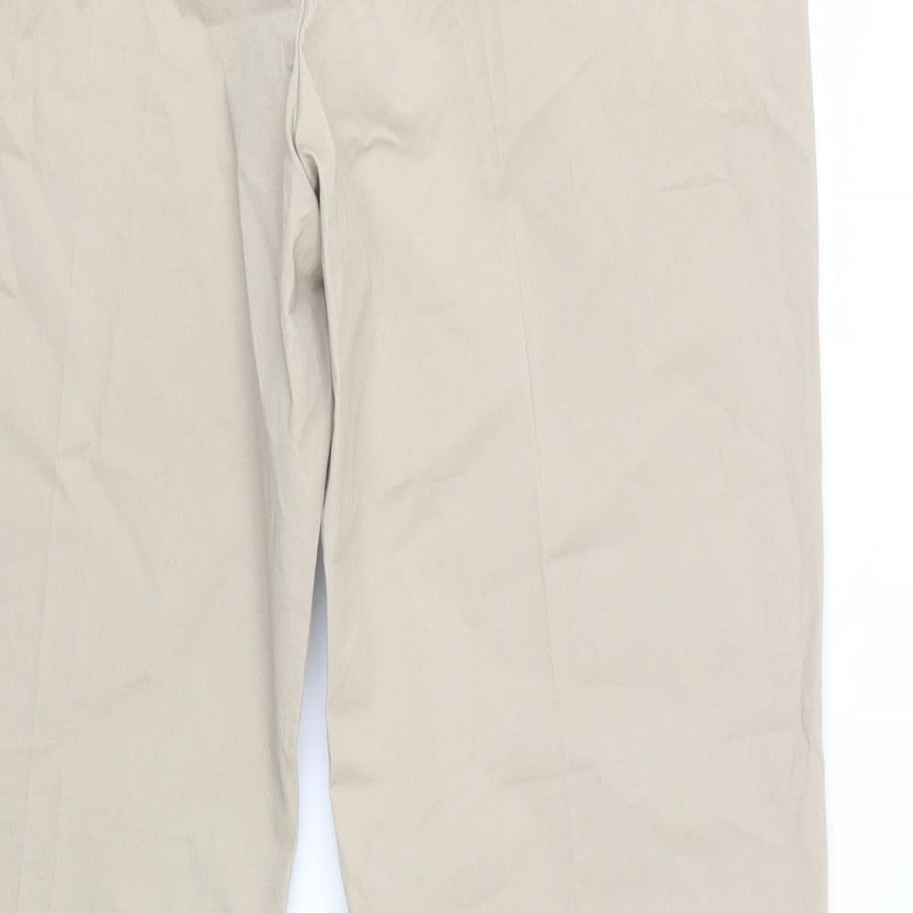 TU Mens Beige  Cotton Chino Trousers Size 34 L32 in Regular Button