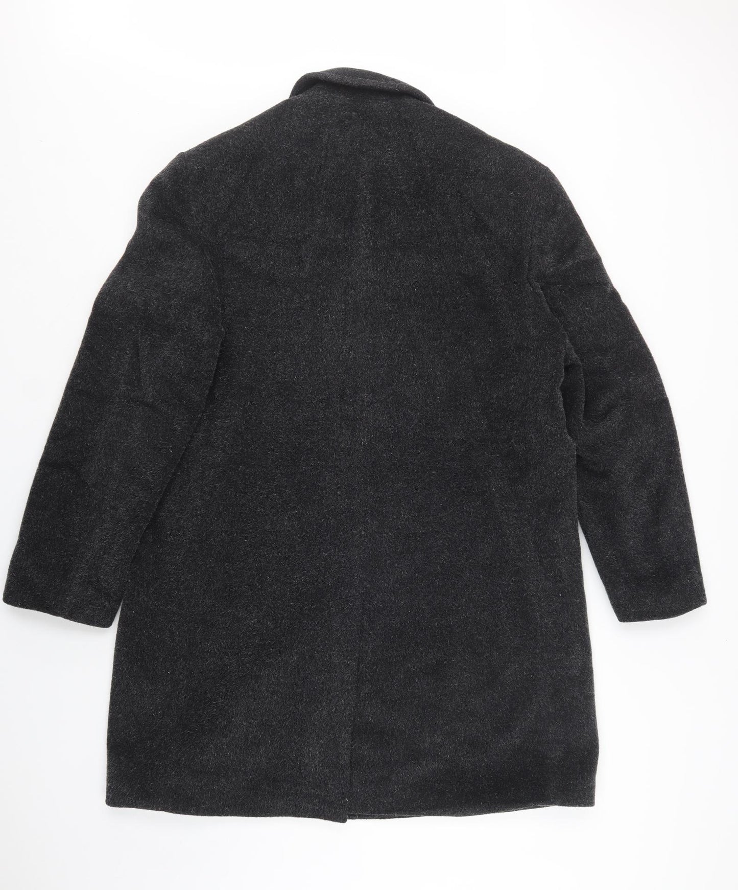 M&S Mens Grey   Pea Coat Coat Size M  Button