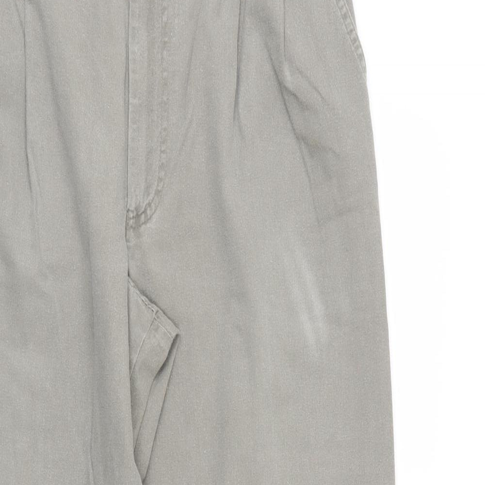 M&S Mens Beige  Cotton Chino Trousers Size 34 L33 in Regular Button