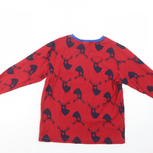 NEXT Boys Red Geometric Cotton  Pyjama Top Size 10 Years   - Stag Print