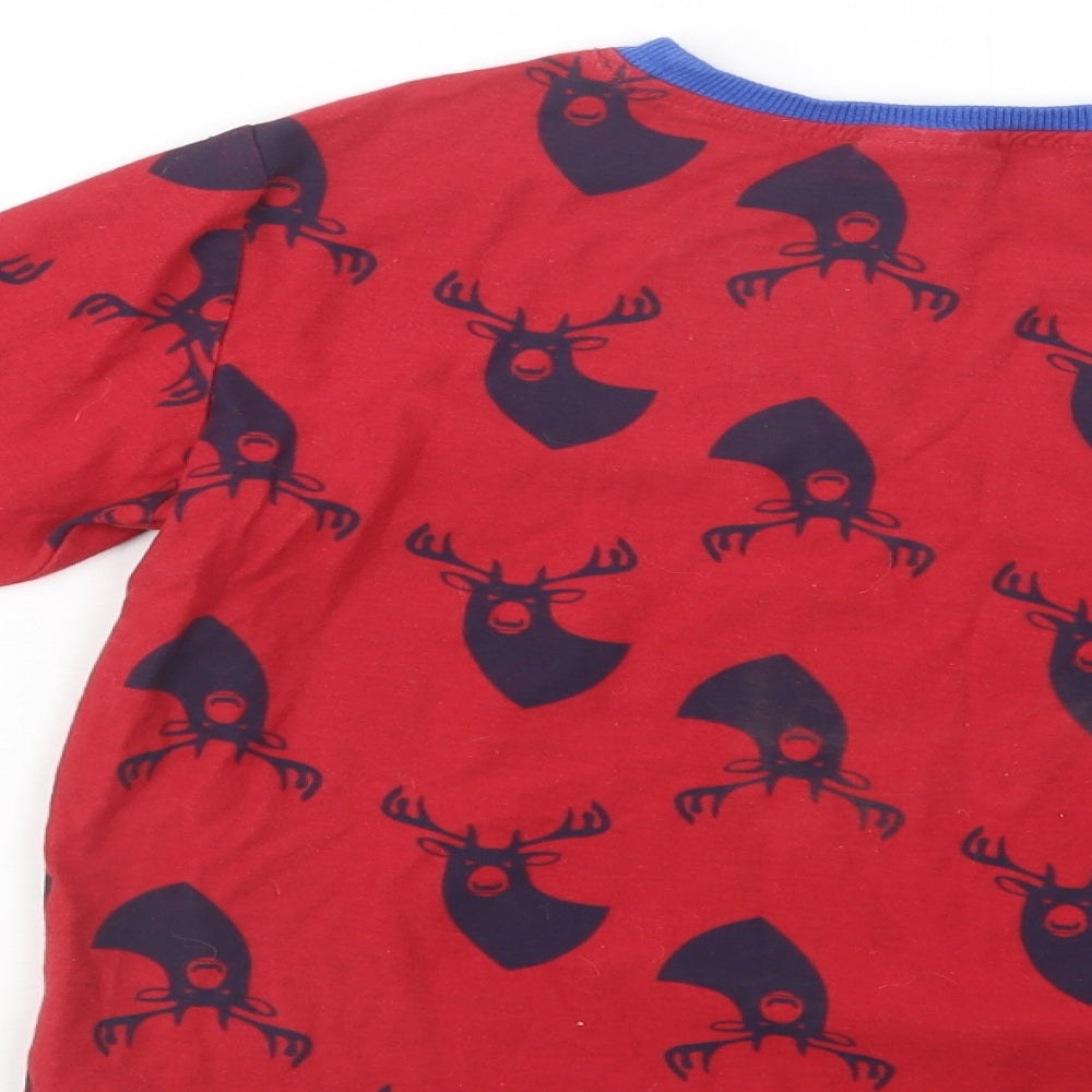 NEXT Boys Red Geometric Cotton  Pyjama Top Size 10 Years   - Stag Print