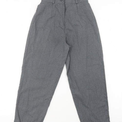 Tesco Boys Grey  Polyester Dress Pants Trousers Size 10 Years  Regular Button