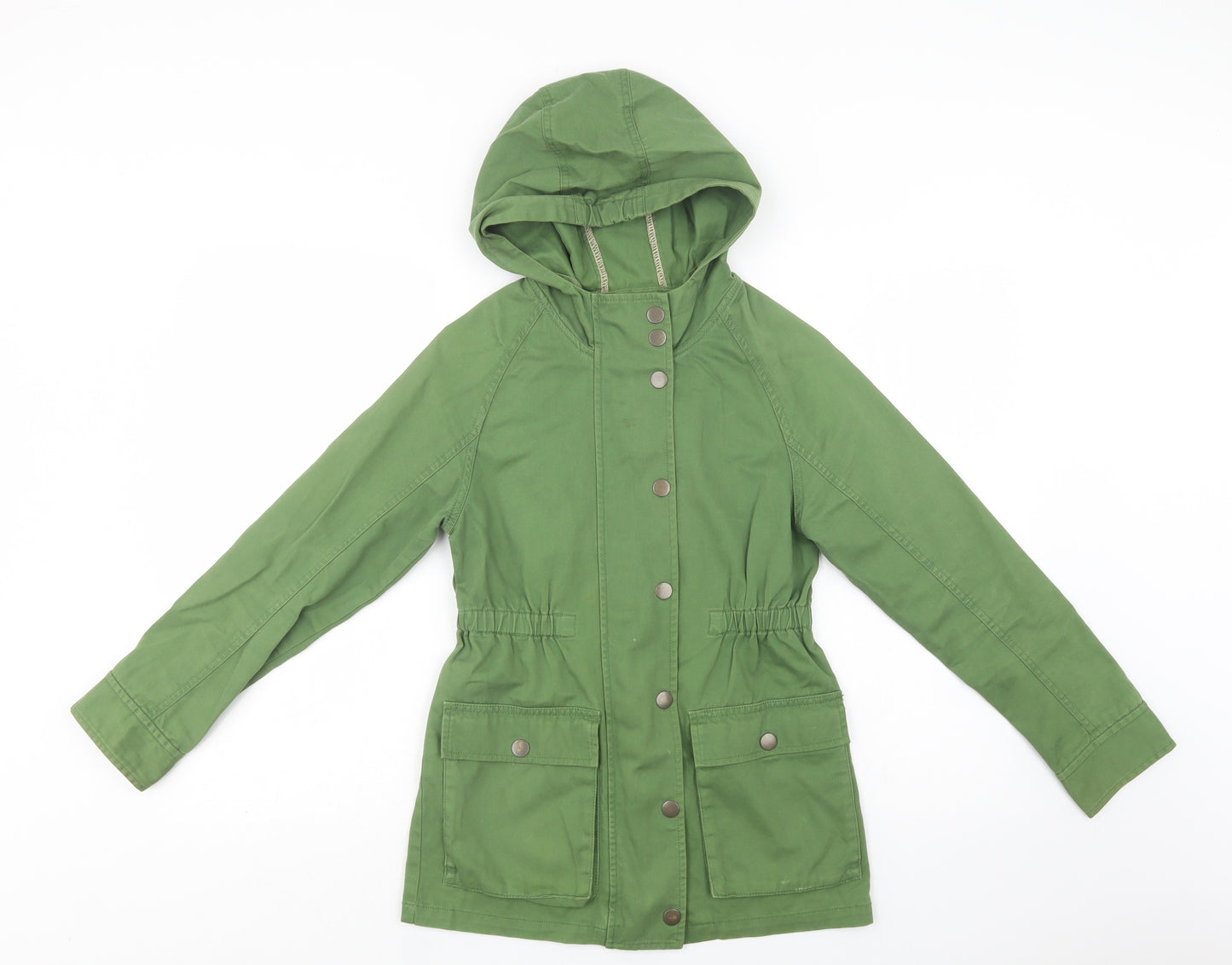 Gap Girls Green   Parka Jacket Size 11-12 Years  Snap