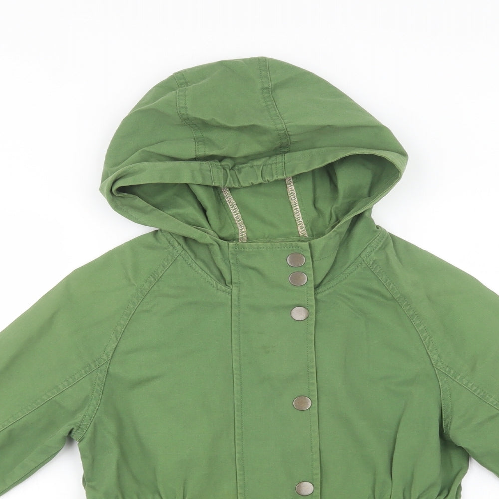 Gap Girls Green   Parka Jacket Size 11-12 Years  Snap