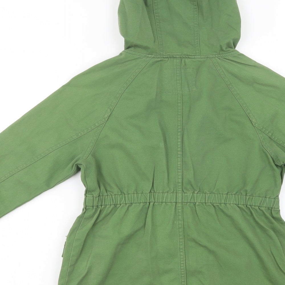 Gap Girls Green   Parka Jacket Size 11-12 Years  Snap