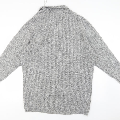 William Rast Womens Grey V-Neck  Polyester Cardigan Jumper Size L
