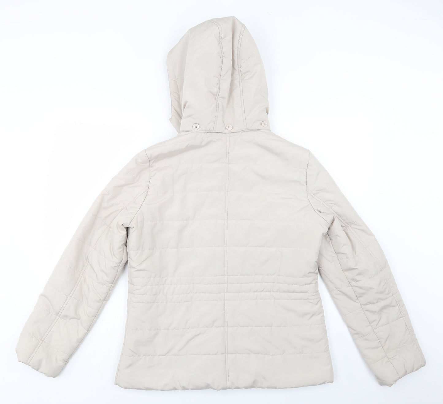 TU Womens Beige   Quilted Jacket Size 12  Zip