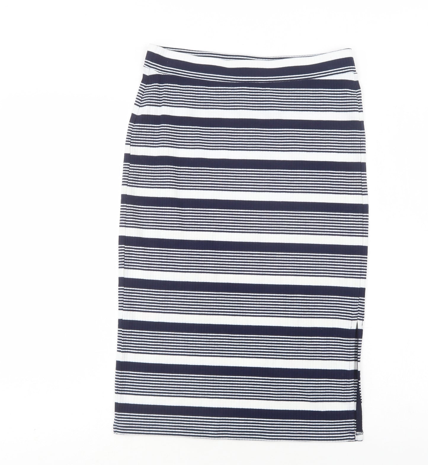 NEXT Womens Blue Striped Polyester Straight & Pencil Skirt Size 10