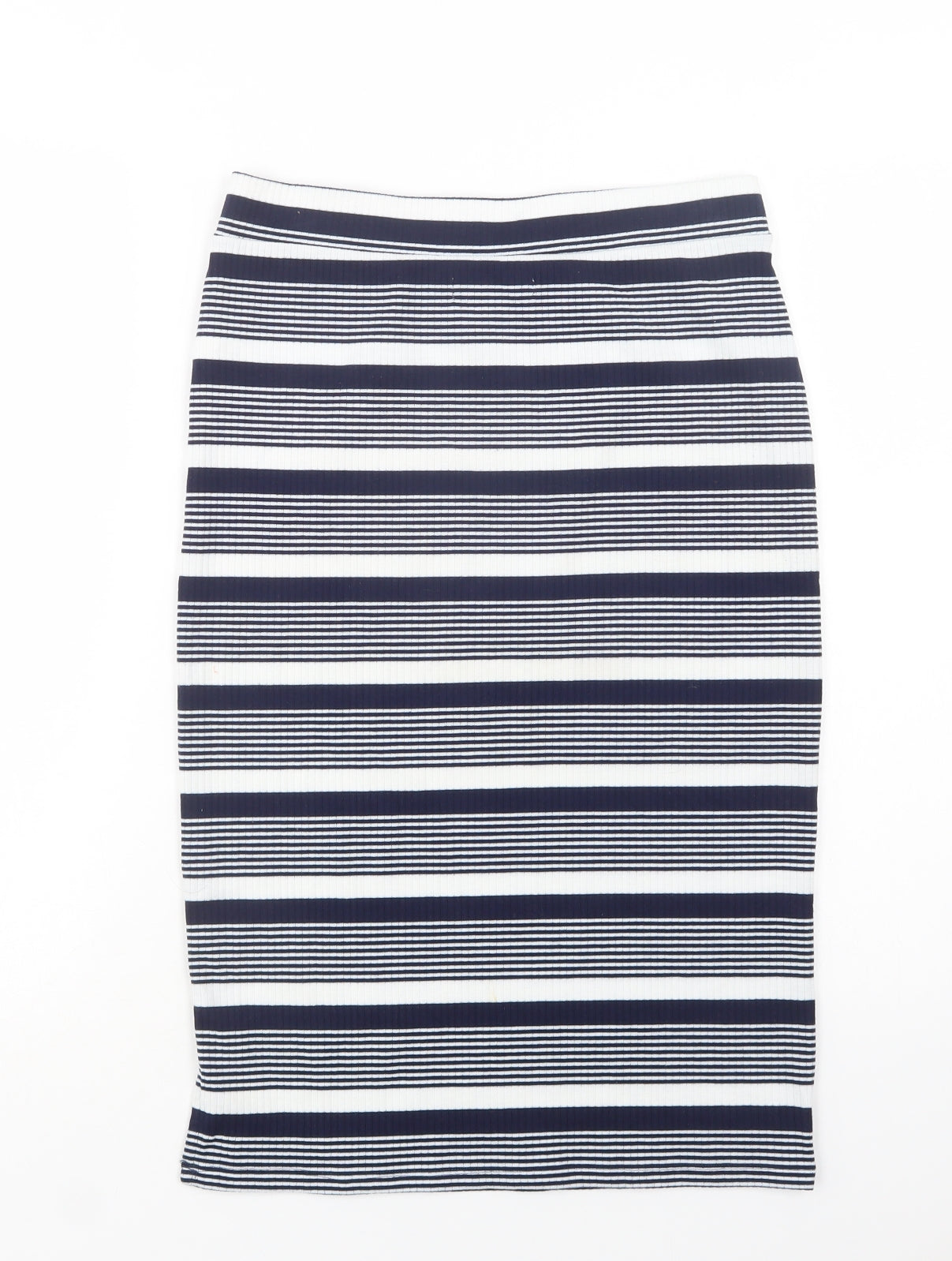 NEXT Womens Blue Striped Polyester Straight & Pencil Skirt Size 10