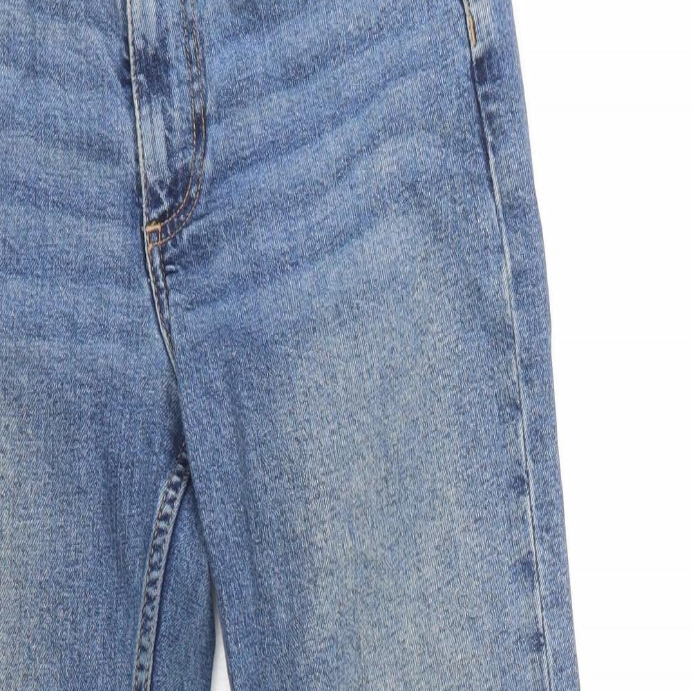 Primark Womens Blue  Cotton Straight Jeans Size 8 L28 in Regular Button