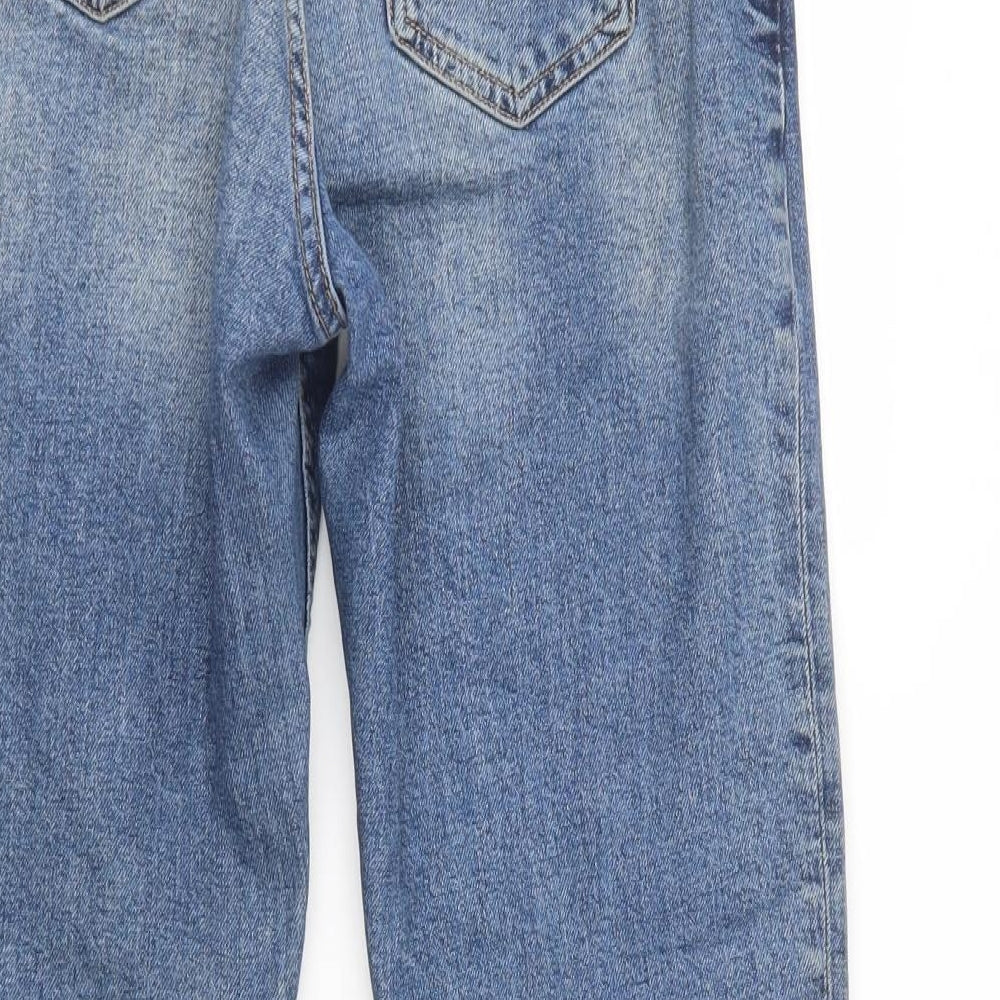 Primark Womens Blue  Cotton Straight Jeans Size 8 L28 in Regular Button