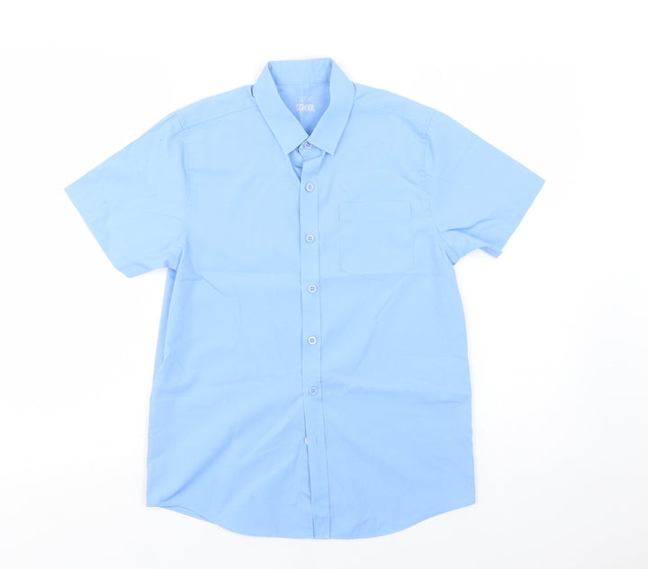 NEXT Boys Blue Polyester Basic Button-Up Size 11 Years Collared Button - School Wear
